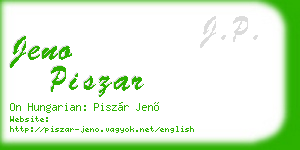 jeno piszar business card